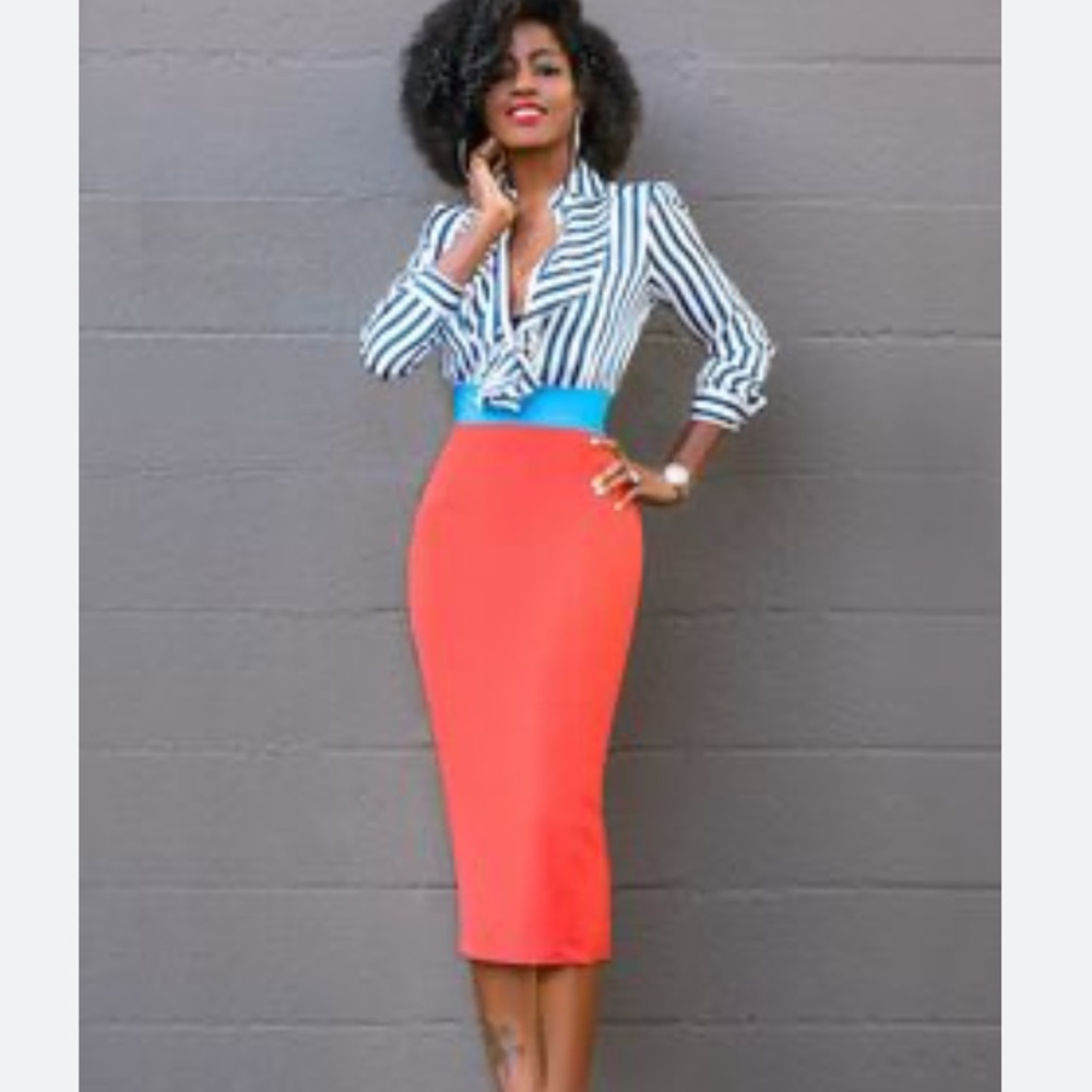 American apparel pencil skirt size XS coral